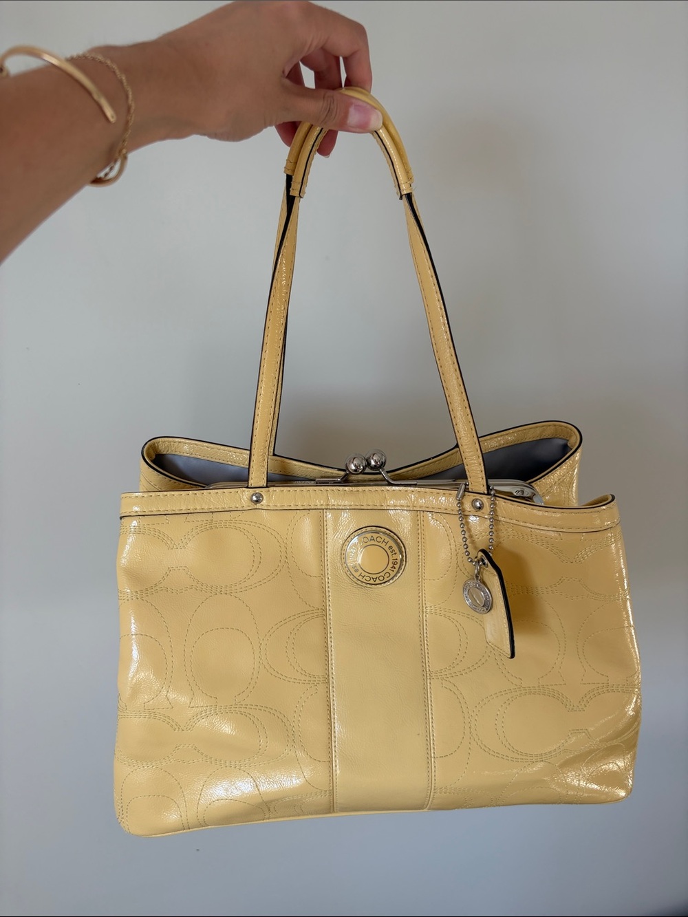 Butter Yellow Coach Signature Shoulder Tote